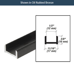Brite Gold Anodized 95" (2.49 m) Low Profile Aluminum Glazing Channel for 1/2" Glass