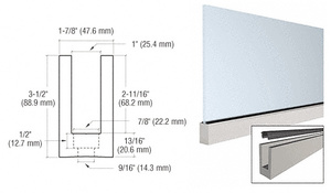 CRL Mill Aluminum 120" Small Profile Windscreen Base Shoe for 3/4" Glass - With Drilled Holes