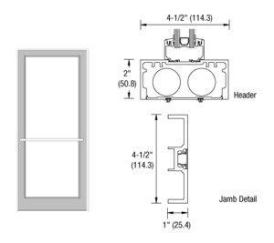 CRL-U.S. Aluminum White Painted Series DF800 Up/Over Sub Frame for a Single Door