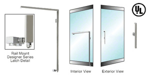 CRL-Blumcraft® Brushed Stainless Right Hand Reverse Rail Mount Keyed Access "P" Exterior Bottom Securing Designer Series Panic Handle