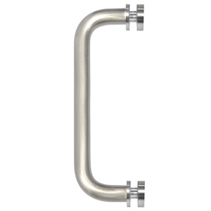 CRL Brushed Nickel 8" Single-Sided Solid Brass 3/4" Diameter Pull Handle with Metal Washers
