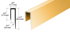 CRL Brite Gold Anodized Aluminum Deep Nose 5/16" J-Channel