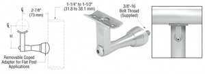 CRL Mill Aluminum Manhattan Series Post Mounted Hand Rail Bracket