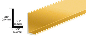 CRL Brite Gold Anodized Aluminum 3/8" L-Bar Extrusion