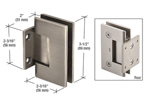 CRL Antique Brushed Nickel Geneva 074 Series Wall Mount Short Back Plate Hinge