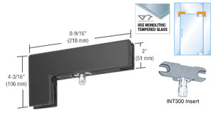 CRL Matte Black Sidelite Transom Patch With 1NT300 Insert