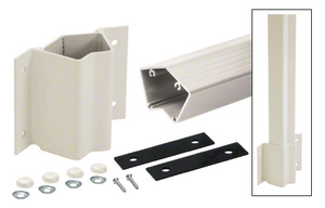 CRL 48" Oyster White Inside 135 Degree Fascia Mount Post Kit for 200, 300, 350, and 400 Series Rails