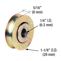 CRL 1-1/8" Diameter x 5/16" Wide Stainless Steel Ball-Bearing Replacement Roller