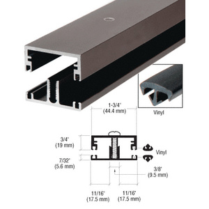 CRL Dark Bronze Anodized Shallow Division Bar with Vinyl