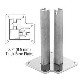 CRL Polished Stainless Steel Surface Mount Stanchion for up to 72" Barrier Corner Post