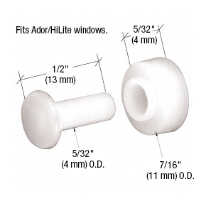 CRL 7/16" Nylon Sliding Window Flat Roller with Nylon Axle Pin for Ador/HiLite Windows