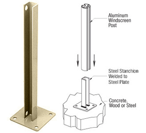 CRL Bronze AWS Steel Stanchion for 135 Degree Round Center Posts