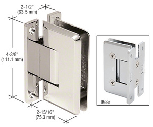 CRL Polished Nickel Plymouth Series Wall Mount 'H' Back Plate Hinge