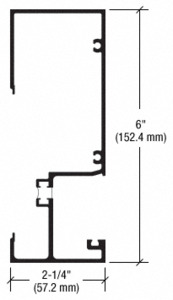 CRL-U.S. Aluminum Clear Anodized Wall Jamb 2-1/4" x 6", Thermally Improved - 24'-2"