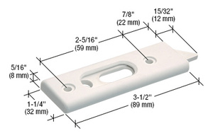 CRL White Tilt Window Latch with 2-5/16" Screw Holes
