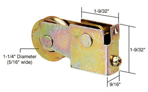 CRL 1-1/4" Steel Sliding Glass Door Roller with 9/16" Wide Housing for Sun Valley - Fullview - Glasco Doors