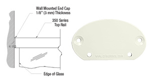 CRL Oyster White 350X Series Wall Mount End Cap