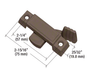 CRL Bronze Sliding Window Lock with 2-1/4" Screw Holes and 3/8" Latch Projection