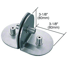 CRL 316 Polished Stainless 2-Way Glass / 1-Way Wall Circular Bracket