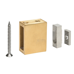 CRL Satin Brass Adjustable Height Track Holder Fitting for Wall - 2/Pack