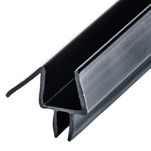 CRL Black Co-Extruded Bottom Wipe with Drip Rail for 3/8" Glass