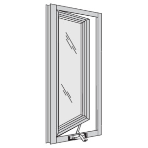 CRL-U.S. Aluminum Clear Anodized 7400 Series Out-Swing Casement Window for 1" Glazing