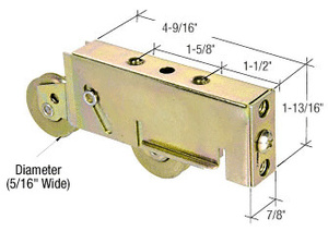 CRL 1-13/16" Tandem Steel Sliding Glass Door Roller With 7/8" Wide Housing for Armour Vue & Atlas Doors