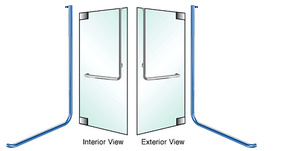 CRL-Blumcraft® Custom Painted Right Hand Reverse Glass Mount "D" Exterior Top Securing Dummy Handle