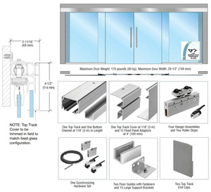 CRL50 Series Bi-Parting with Two Fixed Panels Synchronized Wall Mount Kit