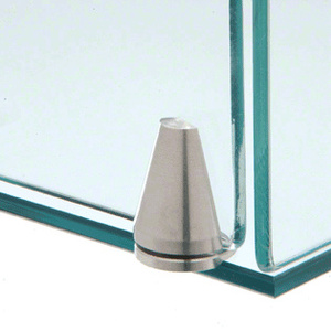 CRL Brushed Stainless Small Cone Pivot Hinge, Glass-to-Glass