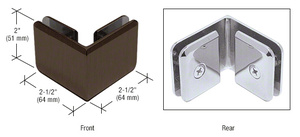 CRL Brushed Bronze Beveled Style 90º Glass-to-Glass Clamp
