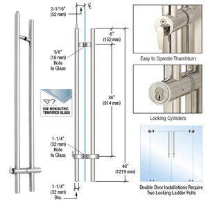 CRL 316 Polished Stainless 48" Upwards Locking Ladder Pull