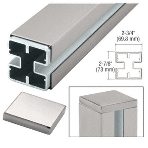 CRL Brushed Stainless 180º Center Barrier Post Kit - Custom Height