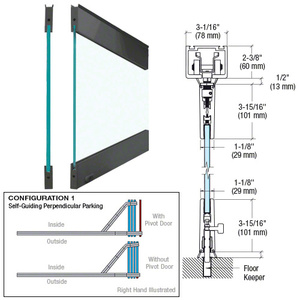 CRL Powder Coat Black Type 1 Easy Slide Stacking Partition System