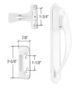 CRL White Screen Door Pull Lever Latch