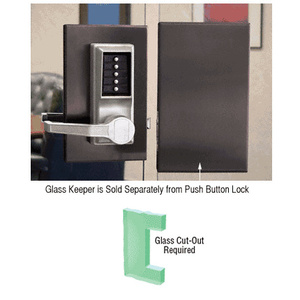 CRL Black Bronze Anodized 6" x 10" RH Center Lock Keeper for Push Button Locks