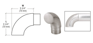 CRL Brushed Stainless 90 Degree Flush Angle End 1-1/2" Tubing