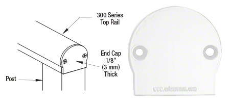 CRL Sky White 300 Series Decorative End Cap
