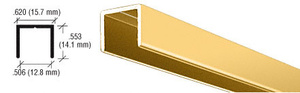 CRL Brite Gold Anodized Aluminum 1/2" U-Channel