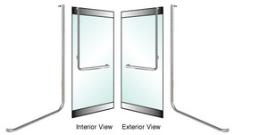 CRL-Blumcraft® Brushed Stainless Left Hand Swing In Rail Mount "D" Exterior Top Securing Dummy Handle