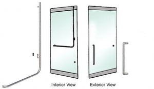 CRL-Blumcraft® Polished Stainless Right Hand Double Acting Rail Mount 'Y' Exterior Dummy Handle