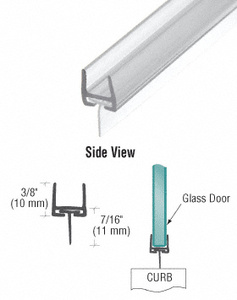 CRL Polycarbonate Bottom Rail With Wipe for 5/16" Glass