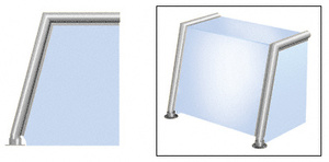 CRL Polished Stainless Elegant 152 Series 1-1/2" Tubing Glass On Top, Front, and One End or Both Ends Sneeze Guard