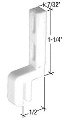 CRL White 7/32" Wide Plastic Sliding Screen Door Latch Strike with 1/2" Grip