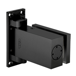 CRL Matte Black Vernon Oil Dynamic 'All-Glass' One Way Door Hinge