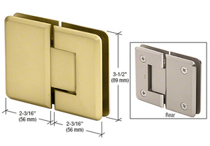 CRL Satin Brass Pinnacle 180 Series 180 Degree Glass-to-Glass Standard Hinge