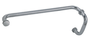 CRL Brushed Nickel 6" Pull Handle and 18" Towel Bar BM Series Combination With Metal Washers