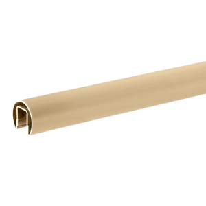 CRL C260 Alloy Satin Brass 1-1/2" Premium Cap Rail for 1/2" Glass - 120"