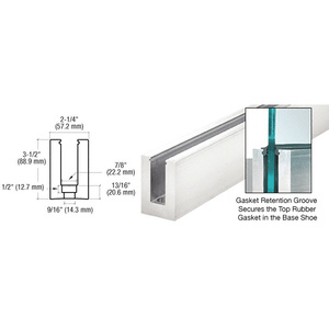 CRL Custom B5L Series Low Profile Square Aluminum Base Shoe Drilled 1/2" to 5/8" Glass