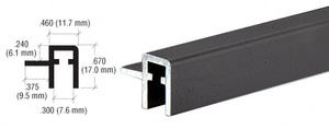 CRL Black Aluminum Front Top Rail Extrusion for Clover Showcases